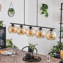 hofstein Suspension Verre 20 cm Koyoto Ambre, 5 lumières