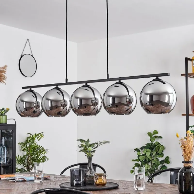 Suspension Verre Fumé-hofstein Suspension Verre 20 cm Koyoto Fumé, 5 lumières