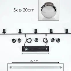 Suspension Verre Fumé-hofstein Suspension Verre 20 cm Koyoto Fumé, 5 lumières