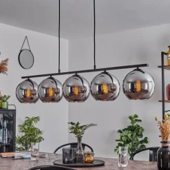 Suspension Verre Fumé-hofstein Suspension Verre 20 cm Koyoto Fumé, 5 lumières