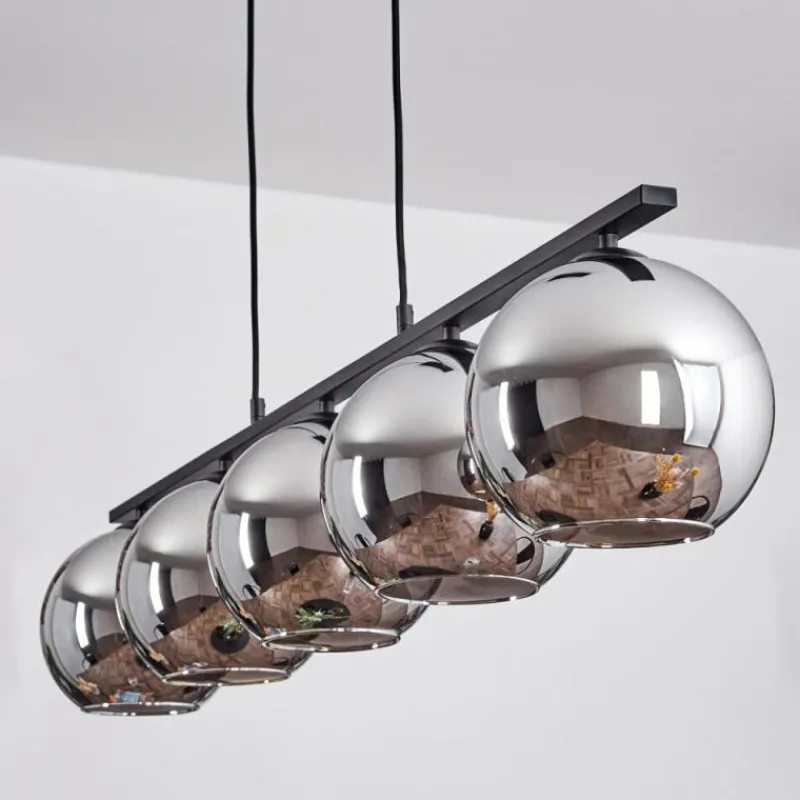 Suspension Verre Fumé-hofstein Suspension Verre 20 cm Koyoto Fumé, 5 lumières