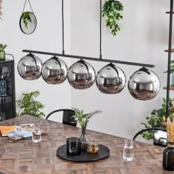 Suspension Verre Fumé-hofstein Suspension Verre 20 cm Koyoto Fumé, 5 lumières