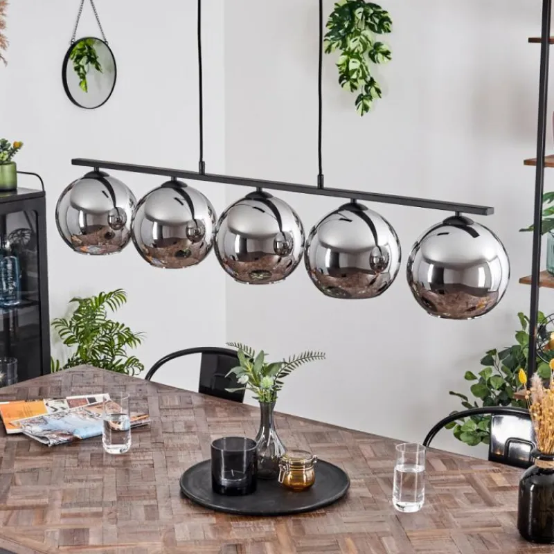 Suspension Verre Fumé-hofstein Suspension Verre 20 cm Koyoto Fumé, 5 lumières