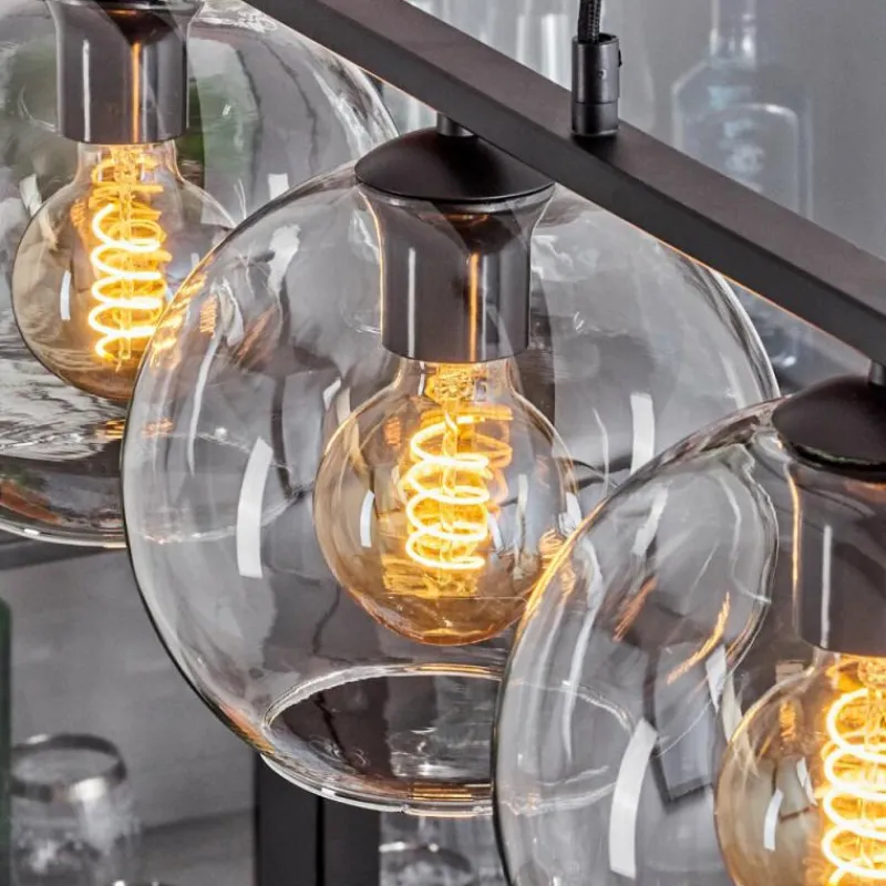 hofstein Suspension Verre 20 cm Koyoto Clair, 5 lumières