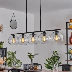 hofstein Suspension Verre 20 cm Koyoto Clair, 5 lumières