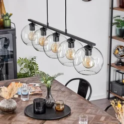 hofstein Suspension Verre 20 cm Koyoto Clair, 5 lumières