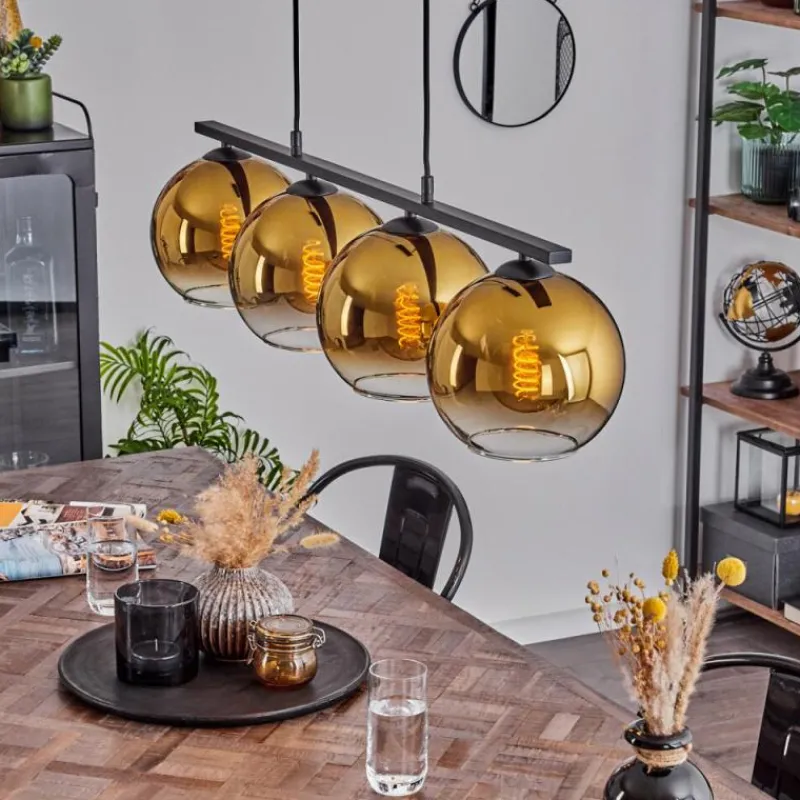 hofstein Suspension Verre 20 cm Koyoto Or, 4 lumières