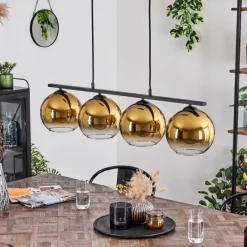 hofstein Suspension Verre 20 cm Koyoto Or, 4 lumières