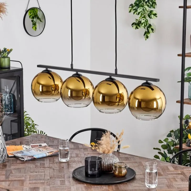 hofstein Suspension Verre 20 cm Koyoto Or, 4 lumières