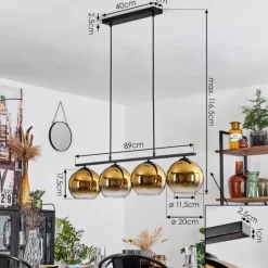 hofstein Suspension Verre 20 cm Koyoto Or, 4 lumières