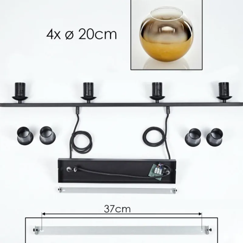 hofstein Suspension Verre 20 cm Koyoto Or, 4 lumières