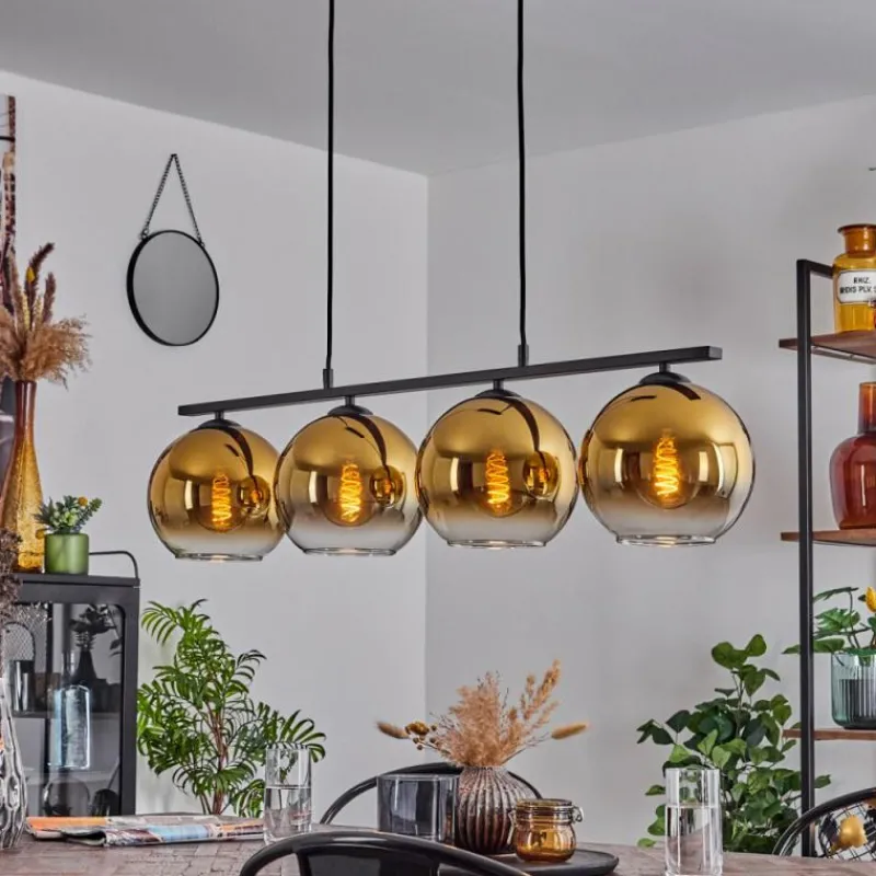 hofstein Suspension Verre 20 cm Koyoto Or, 4 lumières