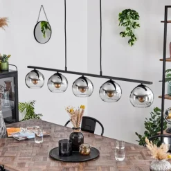 Suspension Verre Fumé-hofstein Suspension Verre 15 cm Koyoto Fumé, 5 lumières