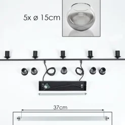 Suspension Verre Fumé-hofstein Suspension Verre 15 cm Koyoto Fumé, 5 lumières