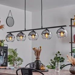 Suspension Verre Fumé-hofstein Suspension Verre 15 cm Koyoto Fumé, 5 lumières