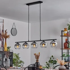 Suspension Verre Fumé-hofstein Suspension Verre 15 cm Koyoto Fumé, 5 lumières