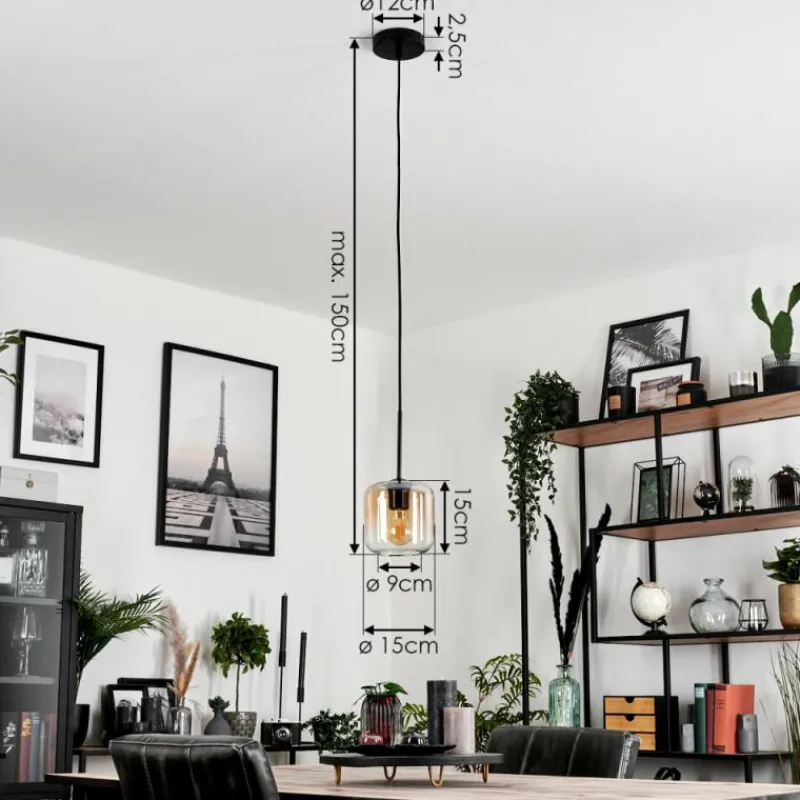 hofstein Suspension Verre 15 cm Lauden Ambre, Clair, 1 lumière