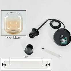 hofstein Suspension Verre 15 cm Lauden Ambre, Clair, 1 lumière