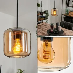 hofstein Suspension Verre 15 cm Lauden Ambre, 1 lumière