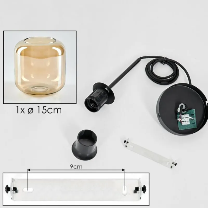 hofstein Suspension Verre 15 cm Lauden Ambre, 1 lumière