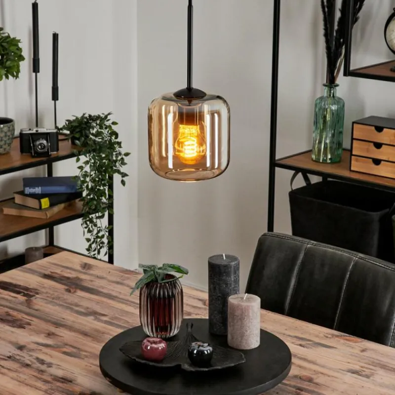 hofstein Suspension Verre 15 cm Lauden Ambre, 1 lumière