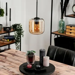 hofstein Suspension Verre 15 cm Lauden Ambre, 1 lumière