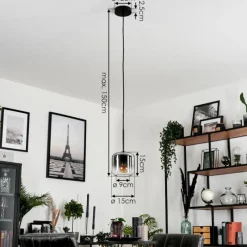 hofstein Suspension Verre 15 cm Lauden Clair, Fumé, 1 lumière