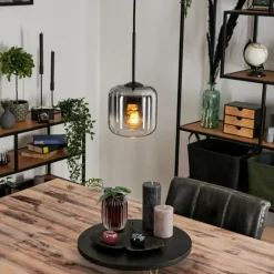 hofstein Suspension Verre 15 cm Lauden Clair, Fumé, 1 lumière