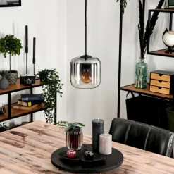 hofstein Suspension Verre 15 cm Lauden Clair, Fumé, 1 lumière