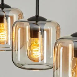 hofstein Suspension Verre 15 cm Lauden Ambre, Clair, 3 lumières