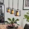 hofstein Suspension Verre 15 cm Lauden Chrome, Fumé, 3 lumières