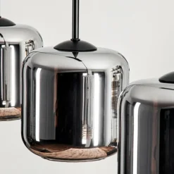 hofstein Suspension Verre 15 cm Lauden Chrome, Fumé, 3 lumières