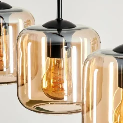 hofstein Suspension Verre 15 cm Lauden Ambre, 4 lumières