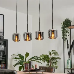 Suspension Verre Fumé-hofstein Suspension Verre 15 cm Lauden Chrome, Fumé, 4 lumières