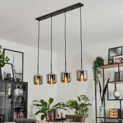 Suspension Verre Fumé-hofstein Suspension Verre 15 cm Lauden Chrome, Fumé, 4 lumières