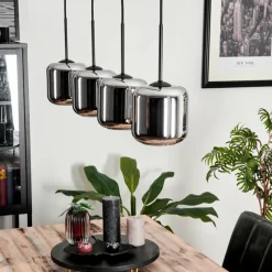 Suspension Verre Fumé-hofstein Suspension Verre 15 cm Lauden Chrome, Fumé, 4 lumières