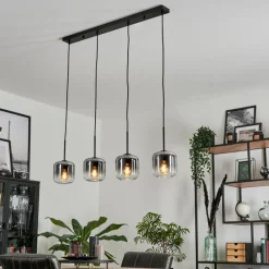 hofstein Suspension Verre 15 cm Lauden Clair, Fumé, 4 lumières