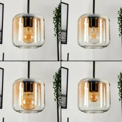 hofstein Suspension Verre 15 cm Lauden Ambre, Clair, 3 lumières