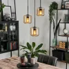 hofstein Suspension Verre 15 cm Lauden Ambre, 3 lumières