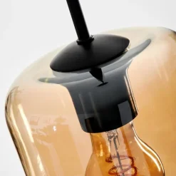 hofstein Suspension Verre 15 cm Lauden Ambre, 3 lumières