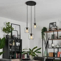 hofstein Suspension Verre 15 cm Lauden Clair, 3 lumières