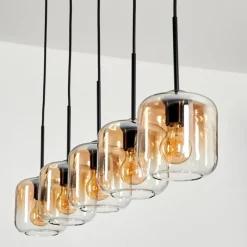 hofstein Suspension Verre 15 cm Lauden Ambre, Clair, 5 lumières