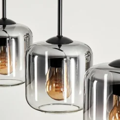 hofstein Suspension Verre 15 cm Lauden Clair, Fumé, 5 lumières