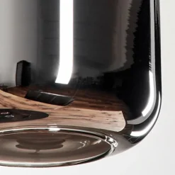 hofstein Suspension Verre 15 cm Lauden Chrome, Fumé, 5 lumières