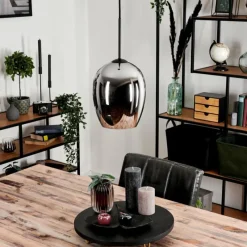 hofstein Suspension Verre 20 cm Vevino Chrome, Fumé, 1 lumière