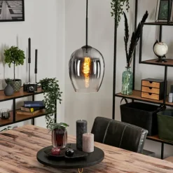 hofstein Suspension Verre 20 cm Vevino Clair, Fumé, 1 lumière