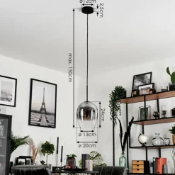 hofstein Suspension Verre 20 cm Vevino Clair, Fumé, 1 lumière