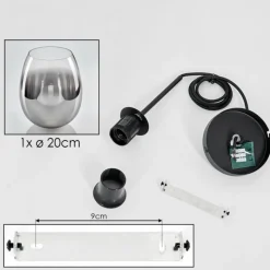 hofstein Suspension Verre 20 cm Vevino Clair, Fumé, 1 lumière