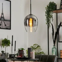 hofstein Suspension Verre 20 cm Vevino Clair, Fumé, 1 lumière