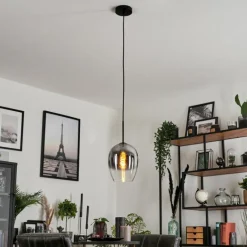 hofstein Suspension Verre 20 cm Vevino Clair, Fumé, 1 lumière